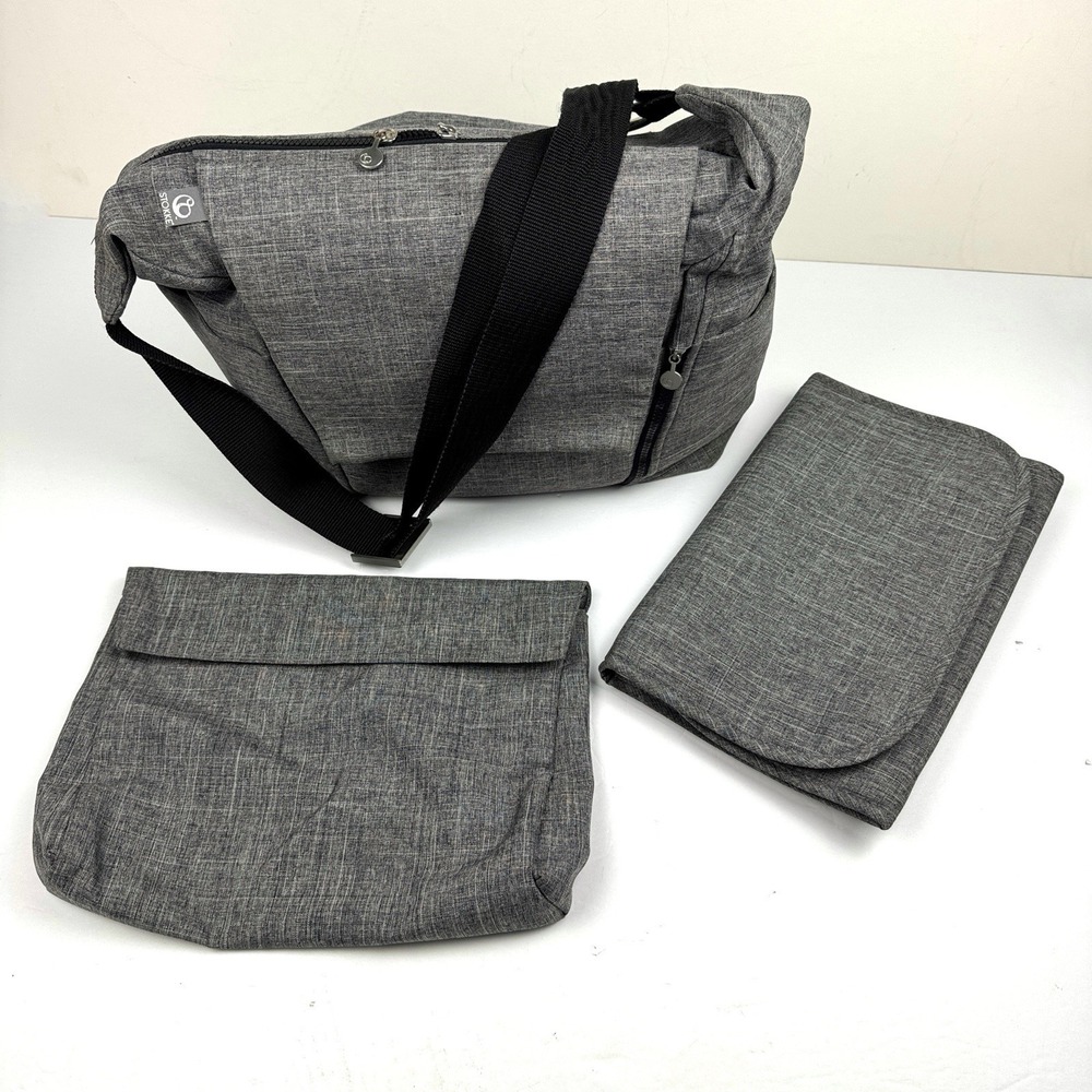 Premium Stokke 2-Way DiaperChanging Bag/ Backpack (Gray Melange -Model‎ 457104)